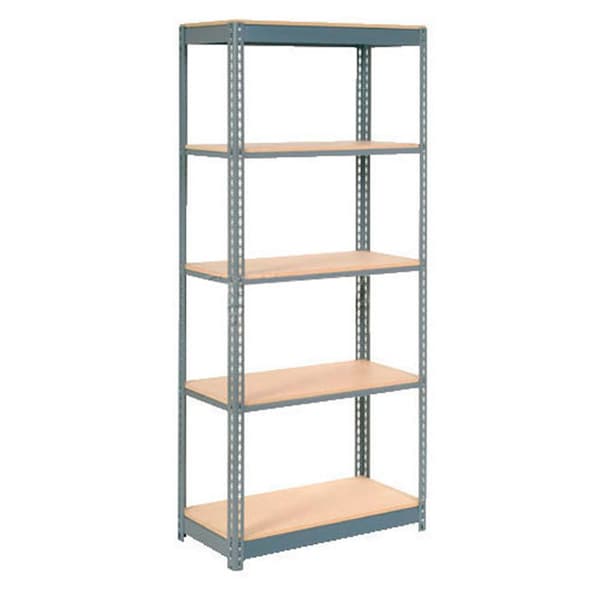 Global Industrial Heavy Duty Shelving 48W x 18D x 84H With 5 Shelves, Wood Deck, Gray B2297444 - main